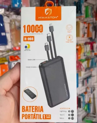 Carregador Portatil 3 em 1, 1000mAH H'maston