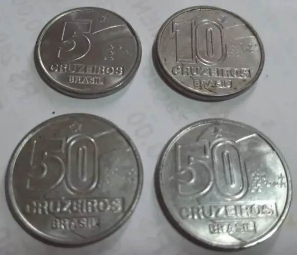 Moedas Antigas - Cruzeiro e Cruzado