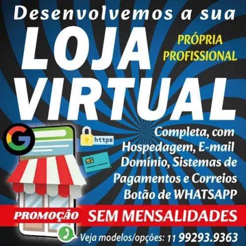 LOJA VIRTUAL ECOMMERCE PRÓPRIA PROFISSIONAL COMPLETA PERSONALIZADA E VENDENDO
