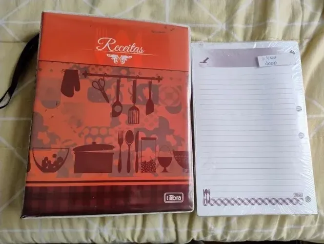 Fichario caderno de receitas culinaria
