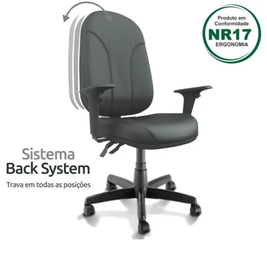 CADEIRA ESCRITÓRIO PREMIUM COM BACKSYSTEM - LOJA IKONMIXOFFICE