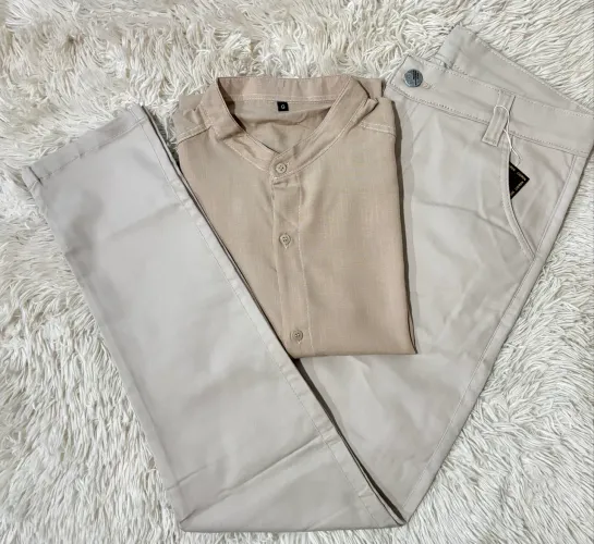 Kit Camisa Botões e Calça Sarja 