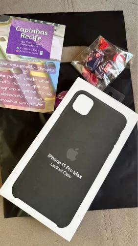 Capa iPhone 11 pro Max em couro legítimo 