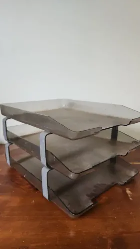 Porta papel em acrílico mesa escritório 