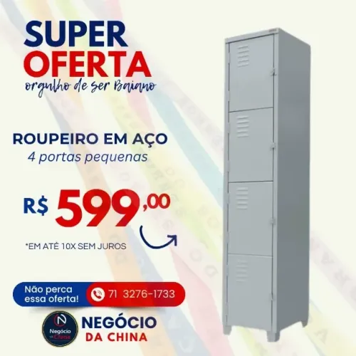 Roupeiro Locker em Aço 4 portas pequenas
