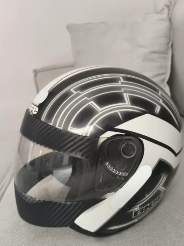 Capacete Bieffe Uno Eternal Old School / Retrô - Grafismo P&B