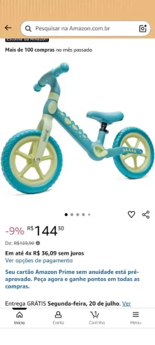 Bicicleta sem pedal dino