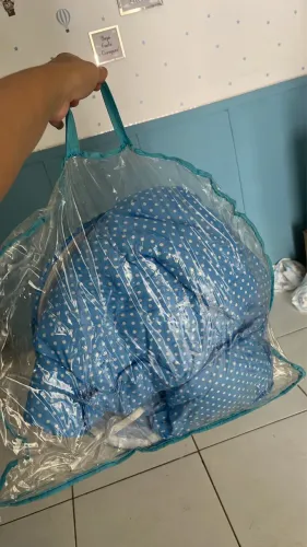 Berço Bebê Portátil Tenda Mosquiteiro Cama 3 Peças Menino Azul