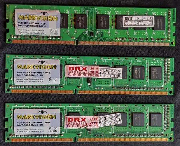 Memórias RAM DDR3 4Gb Cada