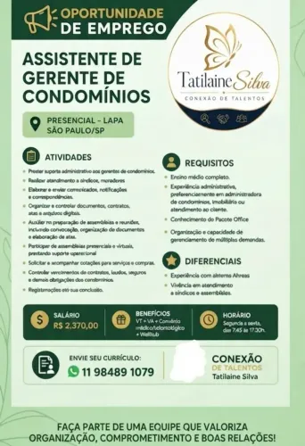 Assistente de Gerente de Condomínio