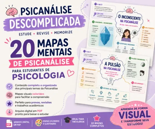 Psicanálise Essencial | 20 Mapas Mentais para Estudar e Revisar