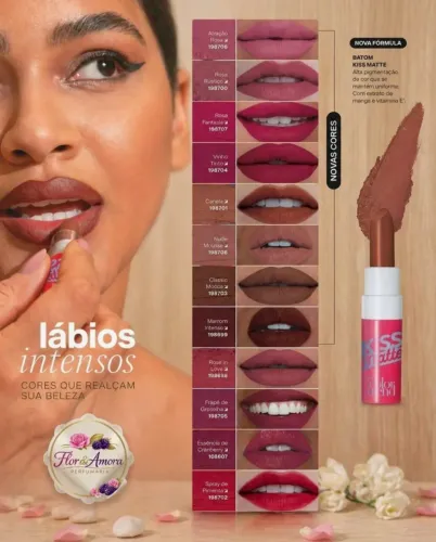 Batom Kiss Matte diversas cores