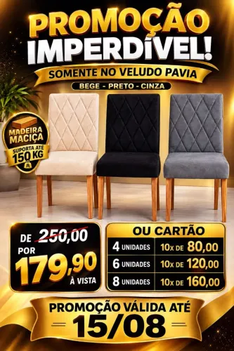 Cadeiras na cor de sua preferência em Promoção