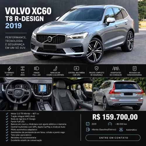 Volvo XC-60 XC 60 T-8 Híbrido R-design 2.0 5P 2019
