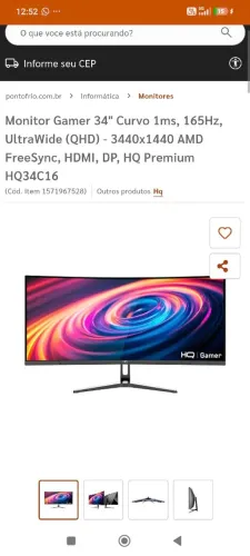 Monitor curvo 34