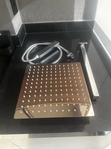 Chuveiro ducha inox quadrado 30x30 com chuveirinho