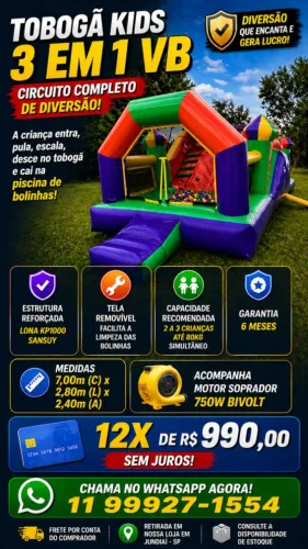 Mini Tobogã kids 3 em 1