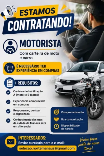 Vaga para motorista 