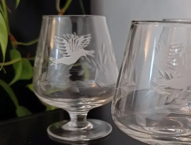 Taças de Cristal Tcheco Moser Conhaque Década de 70 