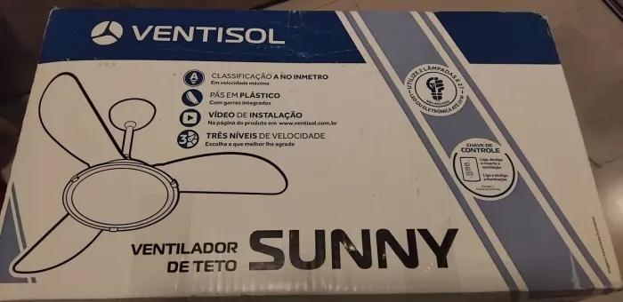 Ventilador de Teto Ventisol Sunny, novo lacrado na caixa