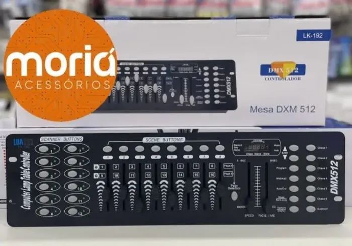 Mesa De Iluminação Dmx 512 Operator 1 Profissional 192 Cenas Strobo Moving