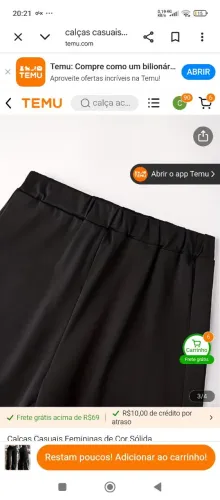 2 Calças, 1 preta, 1 cinza