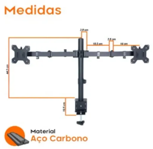 Suporte Articulado para 2 Monitores Zinnia TMS 180 | Multiarticulado | 17"-32" |