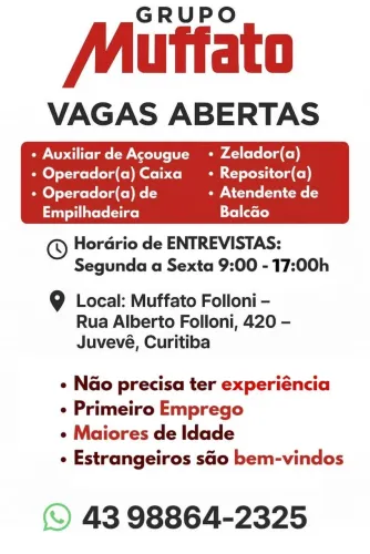 VAGA INÍCIO IMEDIATO 