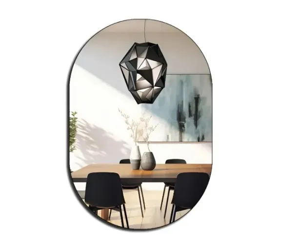 Espelho Do Pinterest De Parede Orgânico 44x64cm Mod. Pílula Cor Da Moldura Preto