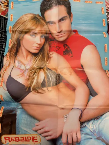 REVISTA OFICIAL REBELDE - MEGA PÔSTER ANAHI E PONCHO 80x55 / RBD