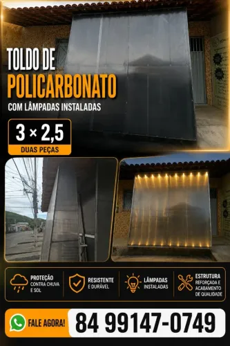 Toldo em policarbonato