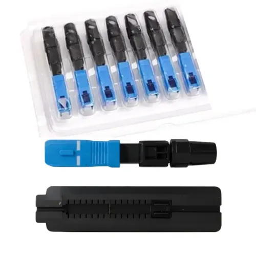 7 Conector de rosca UPC com gabarito p fibra cabo drop internet cftv