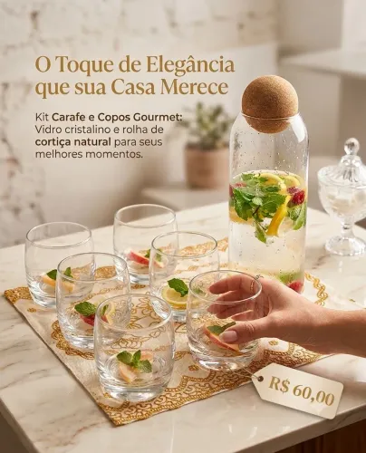 Jogo de garrafa e copos
