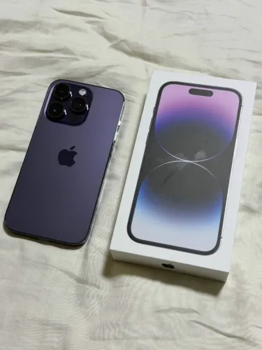 iPhone 14 Pro 128 GB Roxo na caixa com todos os acessórios e nota fiscal