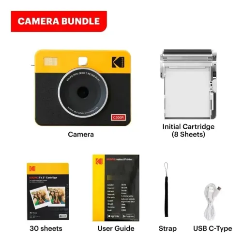 Câmera Instantânea E Impressora Kodak Mini Shot 3 Retro Amarelo