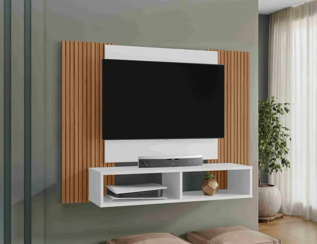 Painel Navi 120 2N Branco.Cinamomo Efeito Ripado 3D