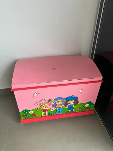Baú Infantil de Madeira Personagem 3D
