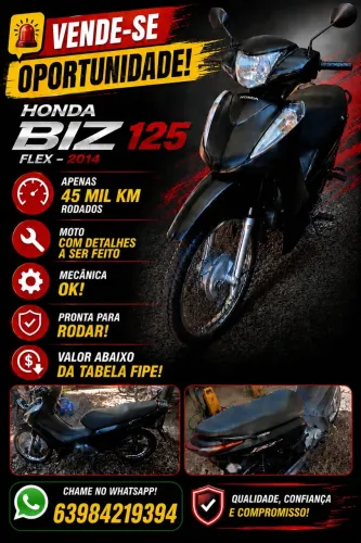 VENDO HONDA BIZ - 125 PRETO ANO 2014
