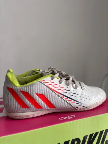 Chuteira Salão Adidas Predator - Branco+Vermelho