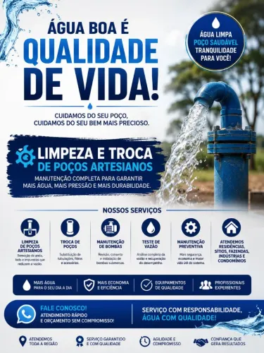 Limpeza e mmanutenção de poços artesianos 