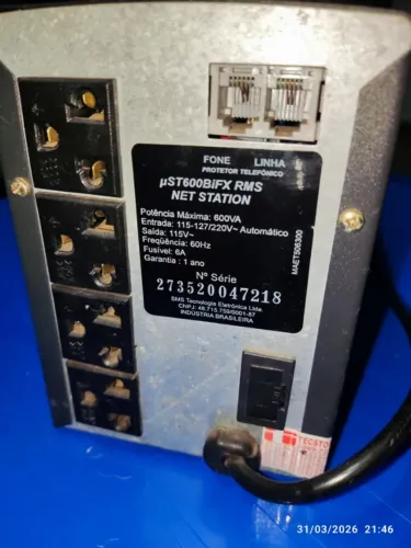 ? Nobreak SMS NET Station ?ST600BiFX - 600VA | Ótimo Estado