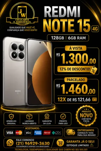 REDMI NOTE 15 4G 6/128GB (LACRADO + NOTA)