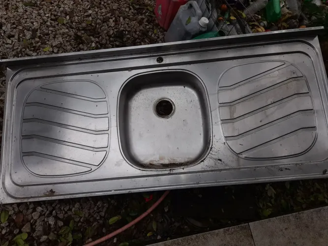 Cuba de inox com concreto
