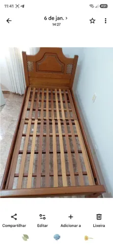 Cama Solteiro Madeira Maciça com Colchões