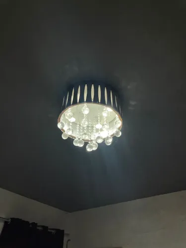 Luminária Lustre de Madeira com Cristais **NOVISSIMO