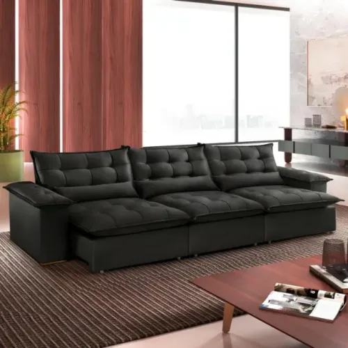 Pague no ato e receba amanhã!! Sofa Retratil e Reclinavel Niger 3,10 m Veludo