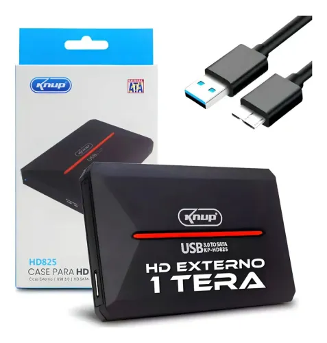 Hd Disco Rígido Externo 1tb Preto 1 Tera Notebook, Pc Gamer, Tv, Video Game