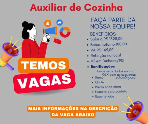 Auxiliar de Cozinha - Tarde/Noite
