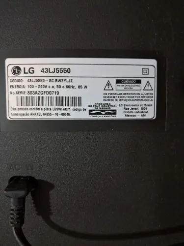 TV LG 43p led piscando e não aparece imagem 