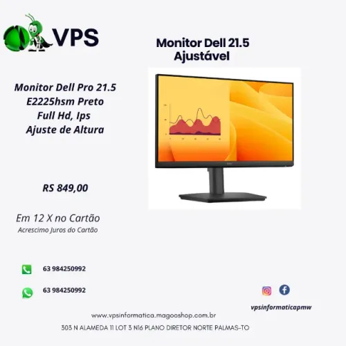 MONITOR DELL 21.5 COM AJUSTE DE ALTURA
